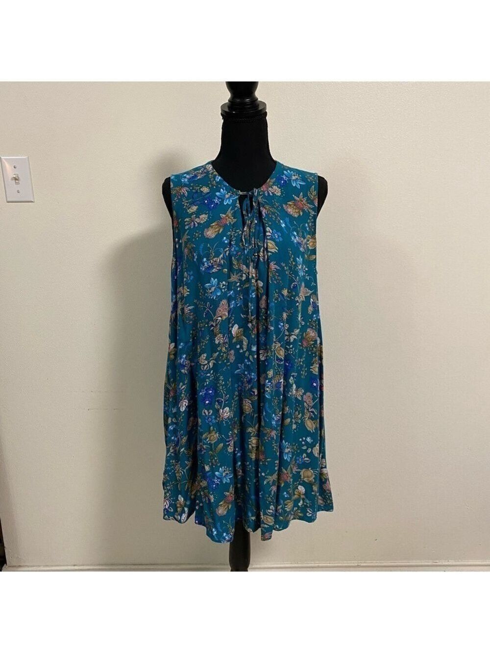 Umgee Dress Women’s Size Medium Blue Sleeveless Floral print Dress